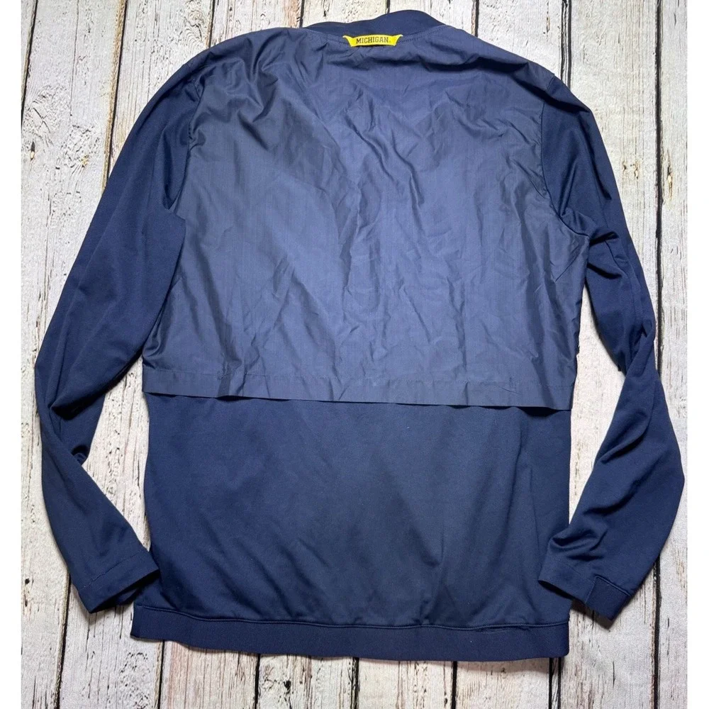 Jordan Michigan‎ Wolverines Track Full Zip Jacket Anorak Mens Medium Navy Blue
